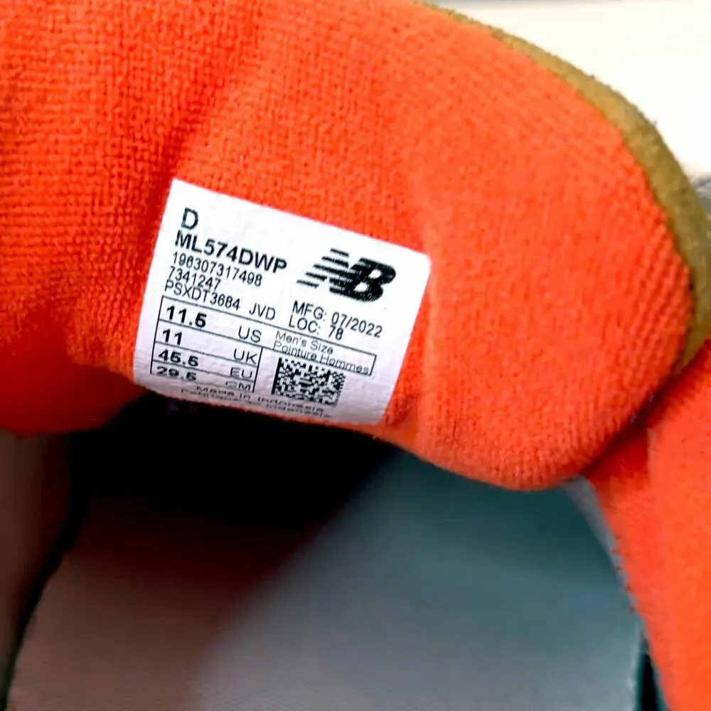 New Balance 574 Rugged ML574DWP Brown Navy Orange Men's Size 11.5 Sneakers